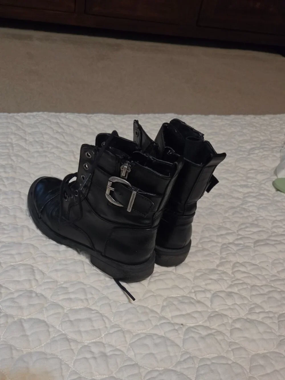 Black Combat Boots Size 2